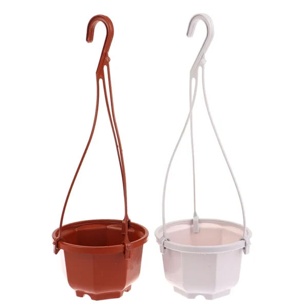1Pc Hanging Mini Octagonal Flowerpot Plastic Flower Pot Succulent Orchid Hanging Pot For Balcony Garden Planting Supplies