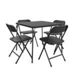 3/5PCS Dining Set Wood Metal Table & 2/4 Chairs Kitchen Breakfast Furniture for Home, Indoor & Outdoor