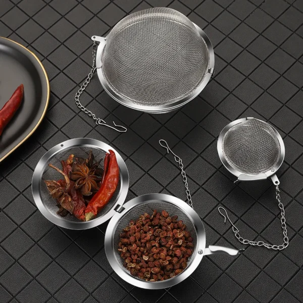 50pcs 304 Stainless Steel Seasoning Tea Ball Household Ball Hot Pot Brine Filtering Seasoning