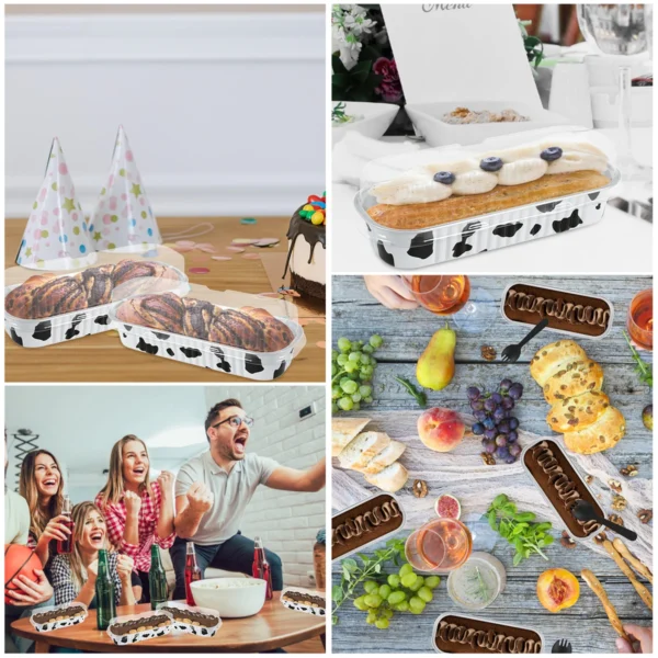 50pcs cake Box Foil Loaf Pan Homemade Cake Bake Mold of Home Shop Baking Wedding Party Cheesy Cheese Bread Container Dessert Box