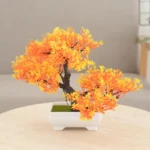 Artificial Plastic Plants Bonsai Small Tree Pot Fake Plant Potted Flower Home Room Table Decoration Garden Arrangement Ornaments