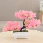 Artificial Plastic Plants Bonsai Small Tree Pot Fake Plant Potted Flower Home Room Table Decoration Garden Arrangement Ornaments