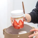 Overnight Oats Jars Milk Fruit Salad Food Storage Container Glass Breakfast Cup With Spoon Coffee Tea Can Kitchen Item
